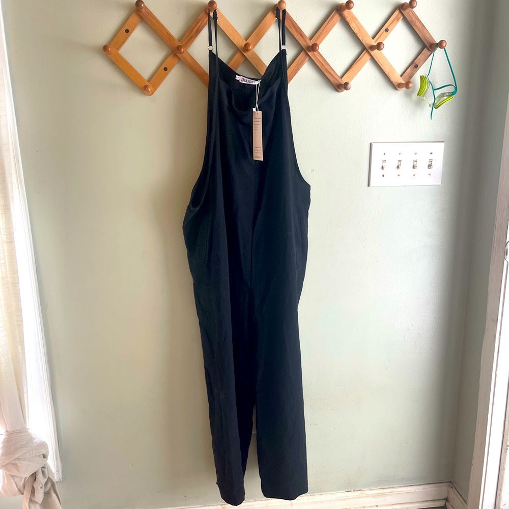 Baggy linen Bibb overalls